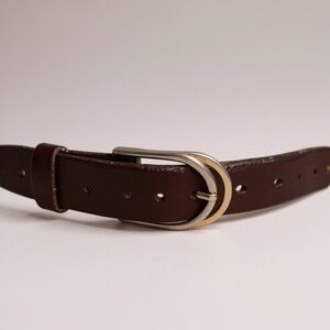 Andhurst Brown Genuine Cowhide Leather Belt Small 28 Vintage 90s
